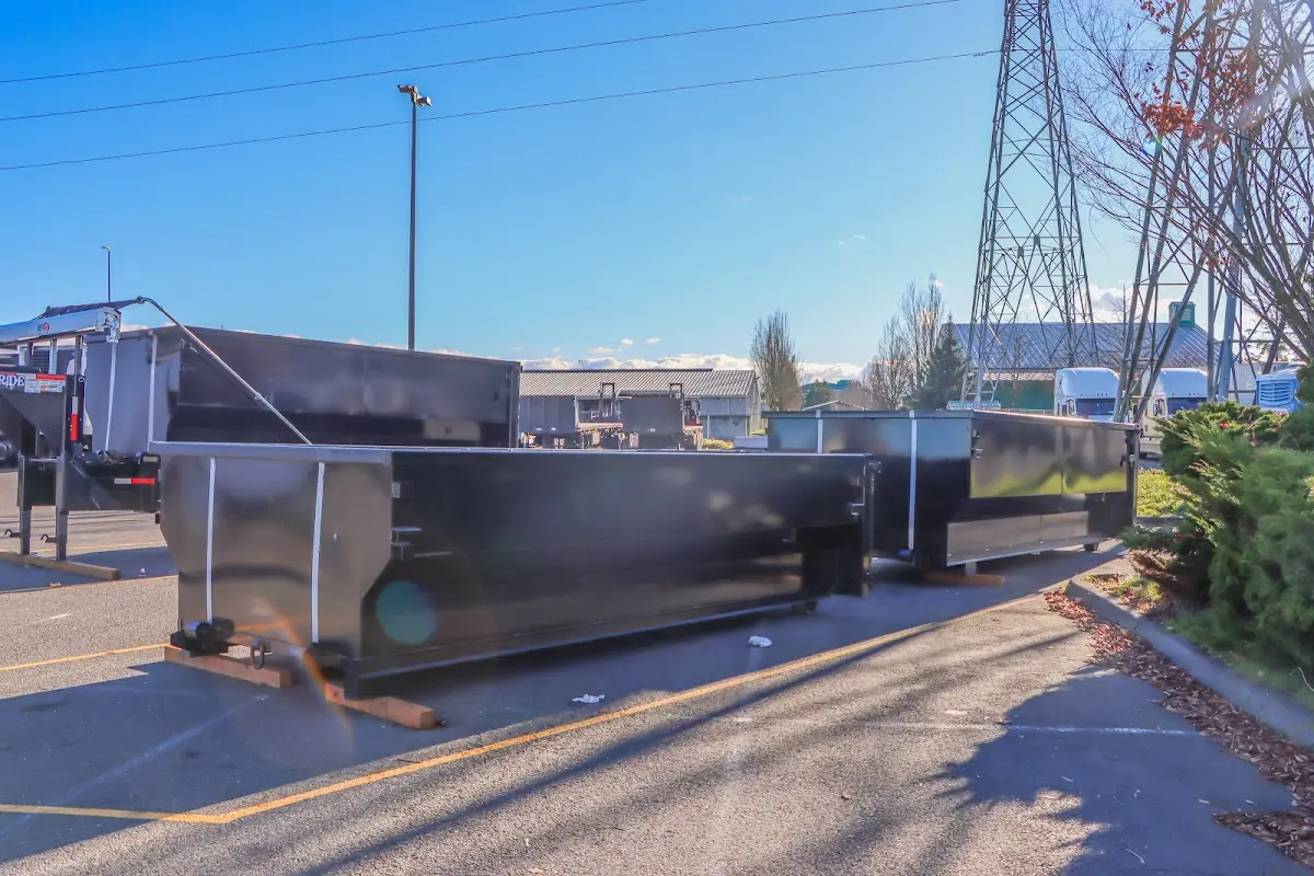 Roll-off dumpster ready for waste disposal at job site for Construction Dumpster Rental in Upper Milford
